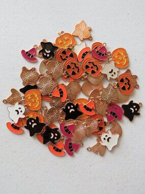 59 pcs Mixed Halloween Pumpkin Decorations Charms Pendants for Crafting DIY